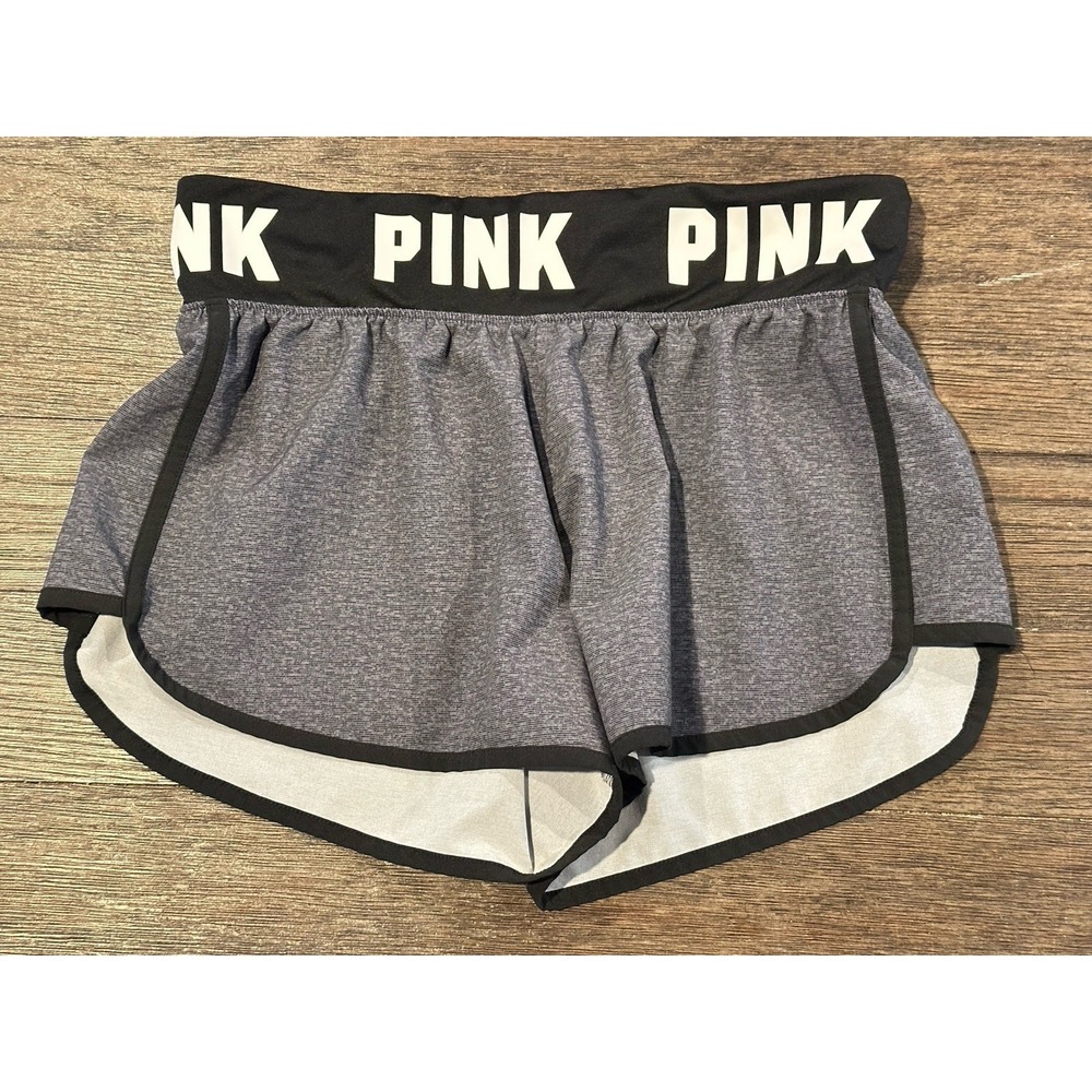 PINK‎ Victoria's Secret Ultimate Women's Athletic Shorts Black Gray Sports sz M